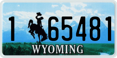 WY license plate 165481