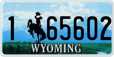 WY license plate 165602