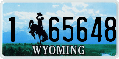 WY license plate 165648