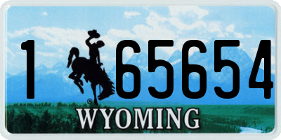 WY license plate 165654