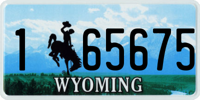 WY license plate 165675