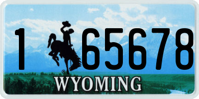 WY license plate 165678