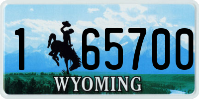 WY license plate 165700