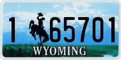 WY license plate 165701
