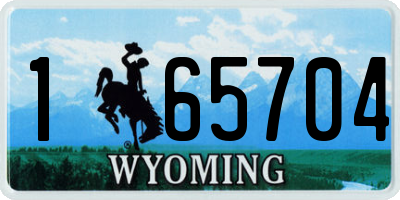 WY license plate 165704
