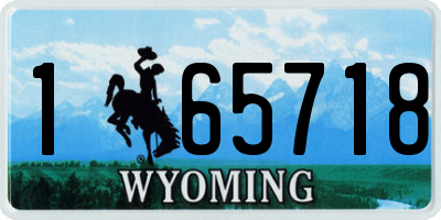 WY license plate 165718