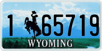 WY license plate 165719
