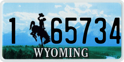 WY license plate 165734