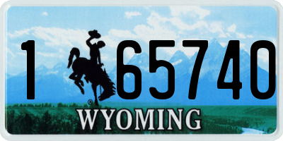 WY license plate 165740