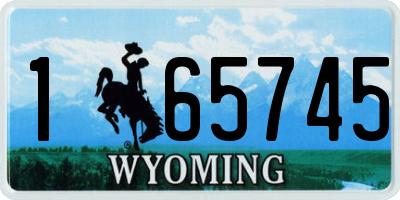 WY license plate 165745