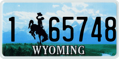 WY license plate 165748