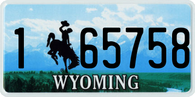 WY license plate 165758