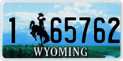 WY license plate 165762