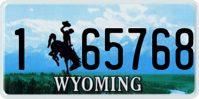 WY license plate 165768
