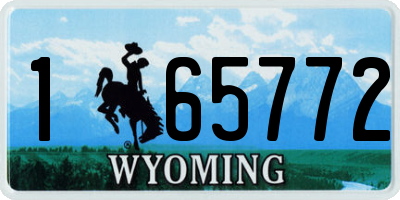 WY license plate 165772
