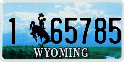 WY license plate 165785