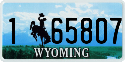 WY license plate 165807