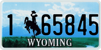 WY license plate 165845