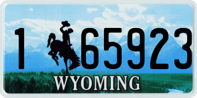 WY license plate 165923