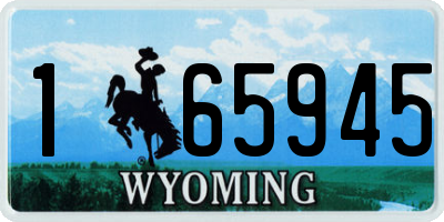 WY license plate 165945