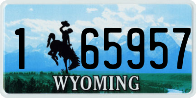 WY license plate 165957