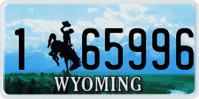 WY license plate 165996