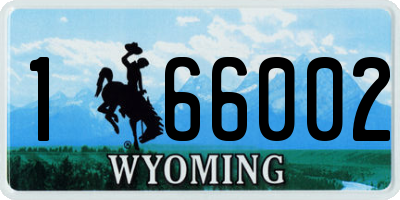 WY license plate 166002