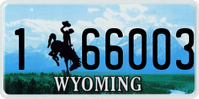 WY license plate 166003