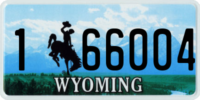 WY license plate 166004