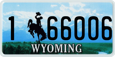 WY license plate 166006