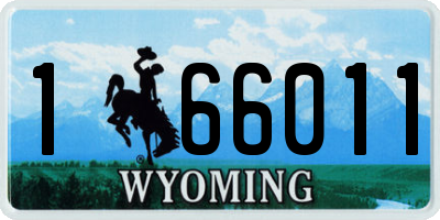 WY license plate 166011