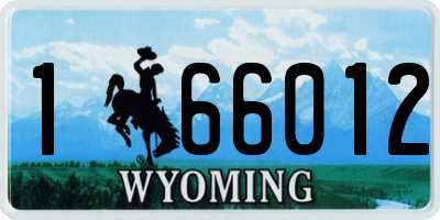 WY license plate 166012