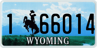 WY license plate 166014