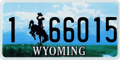 WY license plate 166015