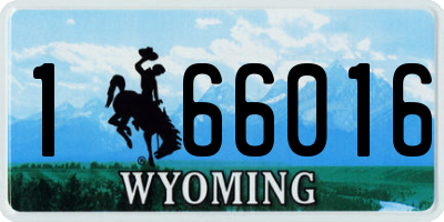 WY license plate 166016