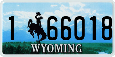 WY license plate 166018