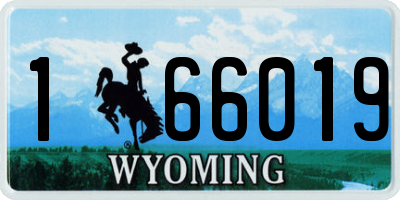 WY license plate 166019