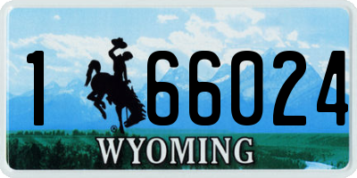 WY license plate 166024