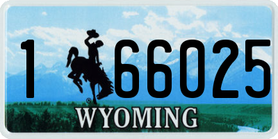 WY license plate 166025