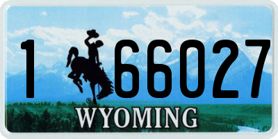 WY license plate 166027