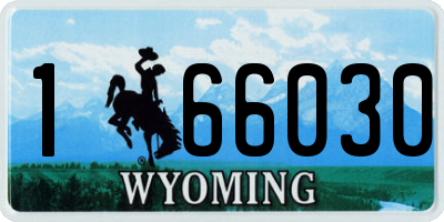 WY license plate 166030