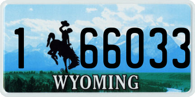 WY license plate 166033