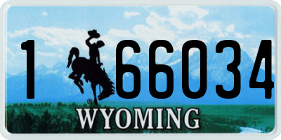 WY license plate 166034