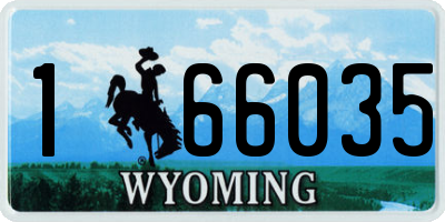 WY license plate 166035