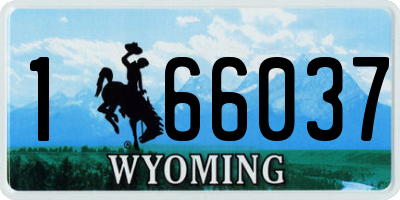WY license plate 166037