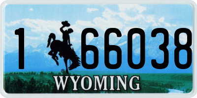 WY license plate 166038