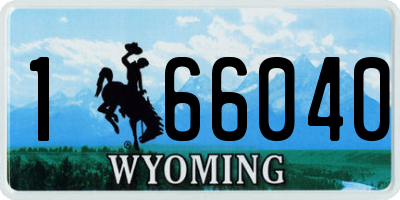 WY license plate 166040
