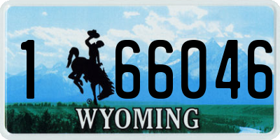 WY license plate 166046