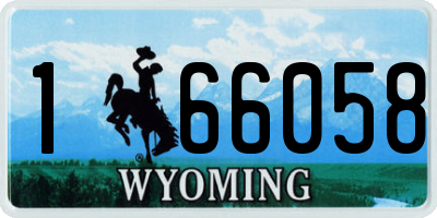 WY license plate 166058