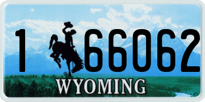 WY license plate 166062